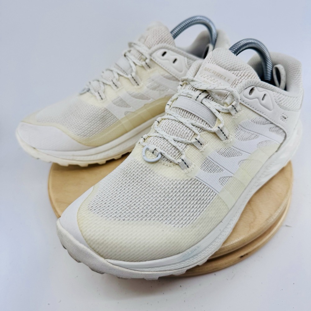 Merrell Antora 3 Trail Running Shoes Womens 9 White Vibram Hiking Sneakers